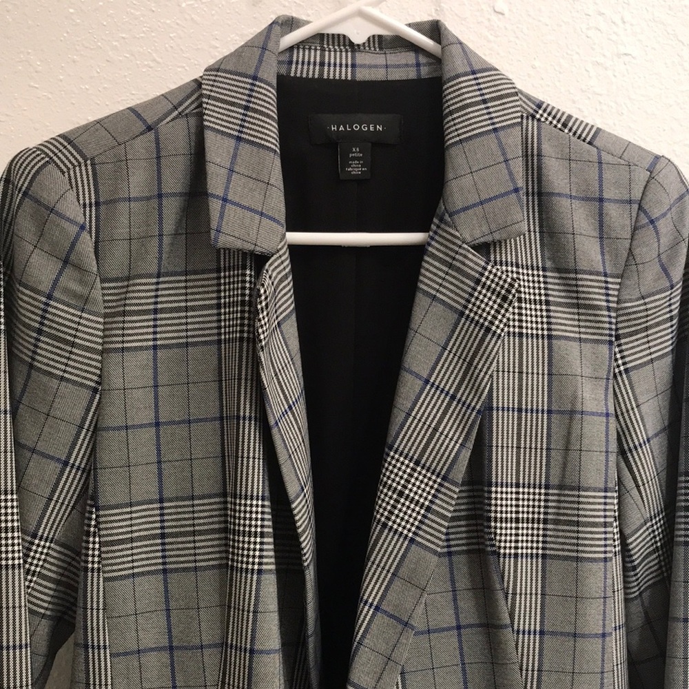 Halogen Gray Plaid Blazer